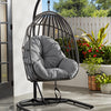 Outdoor Wicker Patio Hanging Egg Chair, Gray