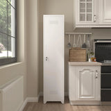 Marcree Slim Broom Storage Cabinet, Metal Cabinet with Shelves and Hanging Rod, 65" Utility Storage Cabinet with Locking Door, Tall Cleaning Storage Cabinet for Kitchen, Pantry, Office, Shop, Garage