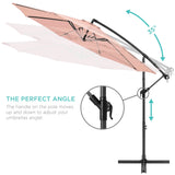 Best Choice Products 10ft Offset Hanging Outdoor Market Patio Umbrella w/ Easy Tilt Adjustment - Tan