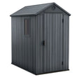 4' x 6' Outdoor Garden Tool Storage Shed w/ Window, Graphite