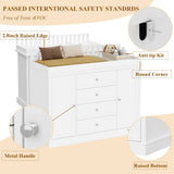 OXYLIFE 45" Baby Nursery Changing Table Dresser with 4 Drawers and Shelf for Nursery Room, White