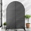 MAYEERTY 72*47" Outdoor Black Metal Privacy Panel Screen for Patio, Classic Louvered