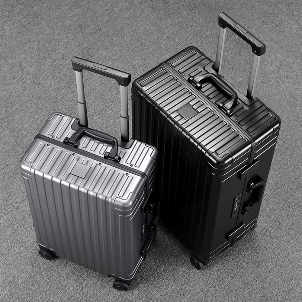 All Aluminum Hardshell Luggage, Airline Approved Zipperless Hardside Carry on Suitcase with Spinner Wheels, Checked Aluminium Luggage Metal Rolling Luggage Case for Travel, Business