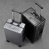 All Aluminum Hardshell Luggage, Airline Approved Zipperless Hardside Carry on Suitcase with Spinner Wheels, Checked Aluminium Luggage Metal Rolling Luggage Case for Travel, Business
