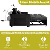 Convertible Sofa Bed,3-in-1 Sleeper Sofa with Pull Out Bed,Velvet Highly Elastic Sponge Futon Couch Loveseat with Adjustable Backrest and 2 Pillows for Living Room,Gray