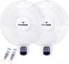 2 Pack - 16 Inch Wall Mount Fan - Remote Control Included - 3 Speed Settings - UL Safety Listed