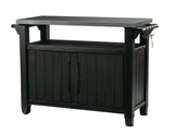 Keter Unity XL Resin Serving Station, All-Weather Plastic and Metal Grill, Storage and Prep Table, Graphite