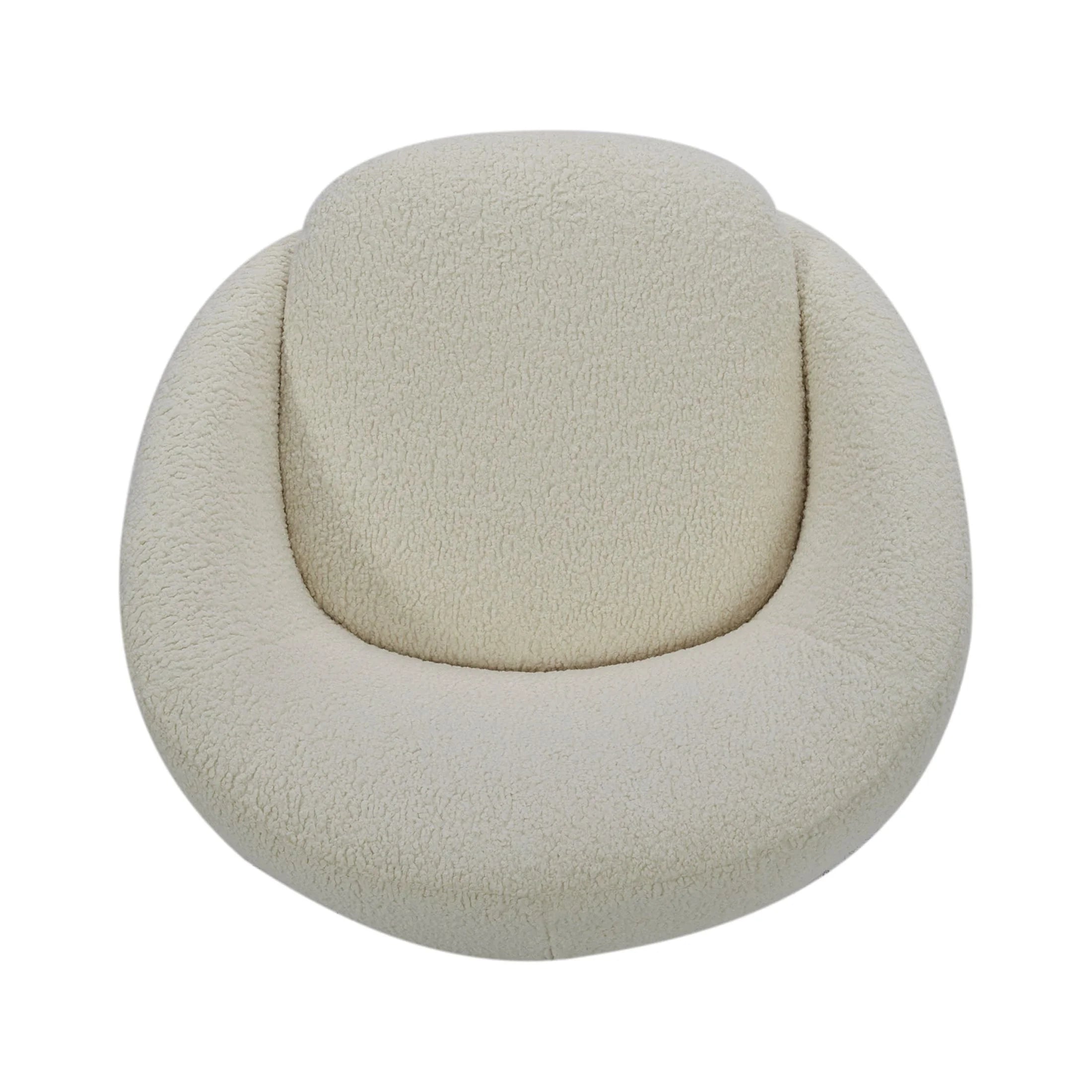 Better Homes & Gardens Mira Swivel Accent Chair, Cream Shearling