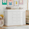 OXYLIFE 45" Baby Nursery Changing Table Dresser with 4 Drawers and Shelf for Nursery Room, White