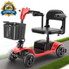 4 Wheel Mobility Scooter for Seniors, Wider Seats & Foldale Electric Wheelchair Device for Travel, Upgraded for Superior Performance, Red
