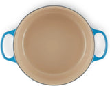 Le Creuset Signature Enamelled Cast Iron 28cm Round Casserole Dish With Lid, Blue