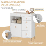 OXYLIFE 45" Baby Nursery Changing Table Dresser with 4 Drawers and Shelf for Nursery Room, White