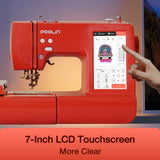Poolin EOC05 Embroidery Machine 4x9.25" Area, 7" Touch Screen with kit