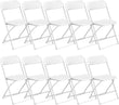 Ktaxon 10 Pack Commercial Plastic Folding Chairs Stackable Wedding Party Chairs for Adults, White