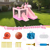Mukidy 114''x 114'' x 92.5'' Inflatable Bounce Houses for Kids 3-10 with Blower Double Slide and Ball Pit/Indoor Bouncy House, PVC, Child, Teen, Toddler��Blue