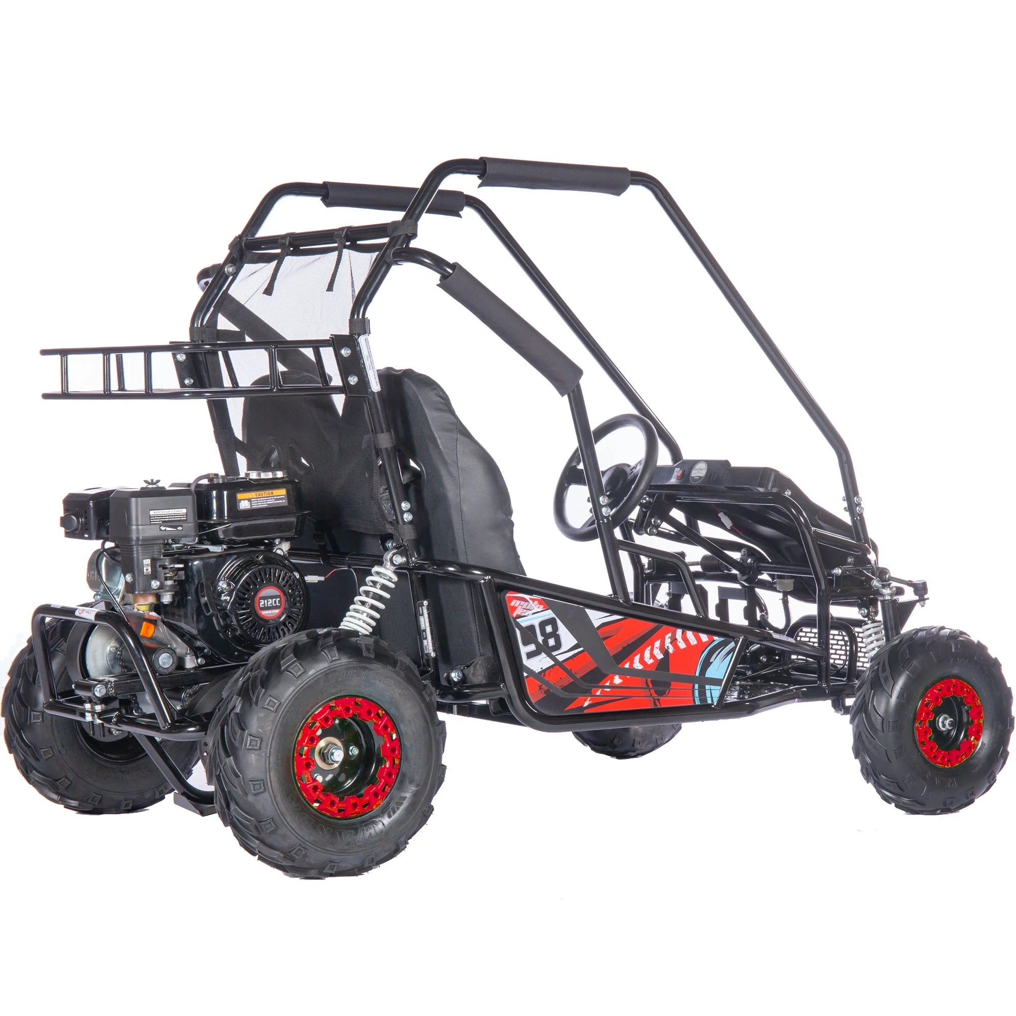 MotoTec Mud XL 212cc 2 Seat Go Kart Full Suspension Blue