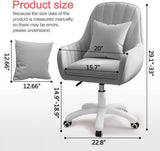 Home Office Chair Computer Chair with Mid-Back Upholstered Modern Tufted Computer Task Chair Swivel Height Adjustable Velvet Accent Chair.��White��