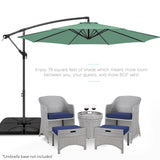 Best Choice Products 10ft Offset Hanging Outdoor Market Patio Umbrella w/ Easy Tilt Adjustment - Tan