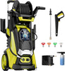 Electric Pressure Washer 5000PSI-Max 3.6GPM Power Washer Touch Screen Adjustable Pressure,4 Nozzles and 500ml Foam Cannon Power Washer Cleaning for Patio Yellow