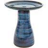 Freestanding Ceramic Outdoor Bird Bath, Glazed, UV-Resistant Galaxy Blue Finish