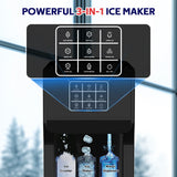 Advwin 3 in 1 Water Dispenser with Ice Maker Countertop, Bullet Ice, Crushed Ice, Water Cooler, 44Lbs/24H, 12 Ice Cube/6Min, Self-cleaning, 4Lbs Ice Storage, Home, Kitchen, Party, RV