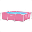 Open Box Rectangular Metal Frame 7ft x 23in Above Ground Swimming Pool, Pink