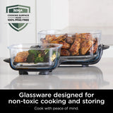 Ninja Crispi 4-in-1 Portable Glass Air Fryer Cooking System, 4-Qt & 6-Cup Containers, Cyberspace