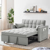 Convertible Sofa Bed,3-in-1 Sleeper Sofa with Pull Out Bed,Velvet Highly Elastic Sponge Futon Couch Loveseat with Adjustable Backrest and 2 Pillows for Living Room,Gray