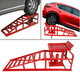 Confote Car Ramps, 2PCS 5T 10000lbs Portable Heavy Duty Hydraulic Car Ramps, Lift Ramp for Truck Vehicle Auto Garage Repair Red