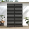 MAYEERTY 72*47" Outdoor Black Metal Privacy Panel Screen for Patio, Classic Louvered