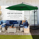 Best Choice Products 10ft Offset Hanging Outdoor Market Patio Umbrella w/ Easy Tilt Adjustment - Tan