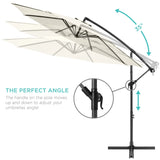Best Choice Products 10ft Offset Hanging Outdoor Market Patio Umbrella w/ Easy Tilt Adjustment - Tan