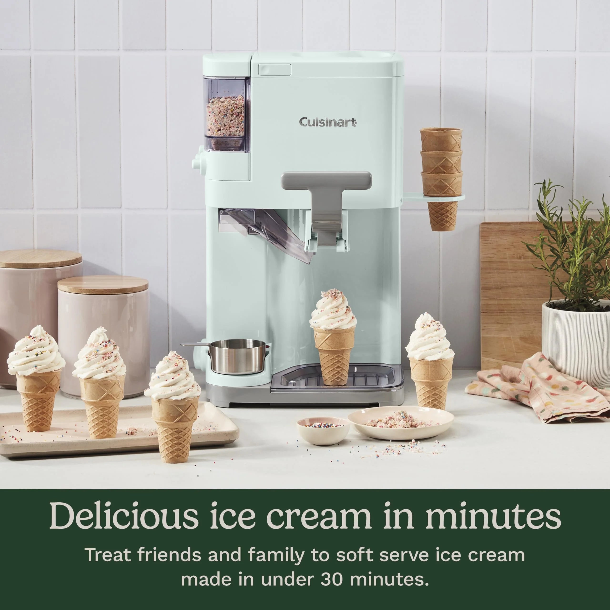 Cuisinart Soft Serve Ice Cream Machine- Mix It In Ice Cream Maker, Mint Green