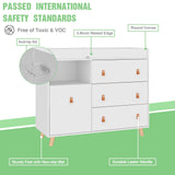 OXYLIFE 45" Baby Nursery Changing Table Dresser with 4 Drawers and Shelf for Nursery Room, White