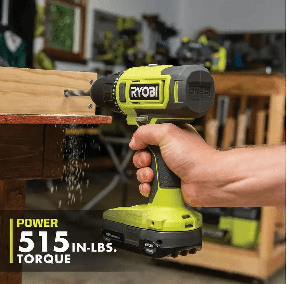 RYOBI ONE+ 18V Cordless 2-Tool Combo Kit with Drill/Driver, Impact Driver, (2) 1.5 Ah Batteries, and Charger