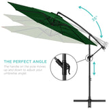 Best Choice Products 10ft Offset Hanging Outdoor Market Patio Umbrella w/ Easy Tilt Adjustment - Tan
