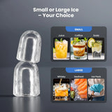 Moifoi Ice Maker Countertop, 26 lbs/24 H, 8 Pcs Ice  in 6 Mins, Portable Ice Maker Machine with Self-Cleaning, Interior Lighting,  2 Sizes Bullet Ice, Black