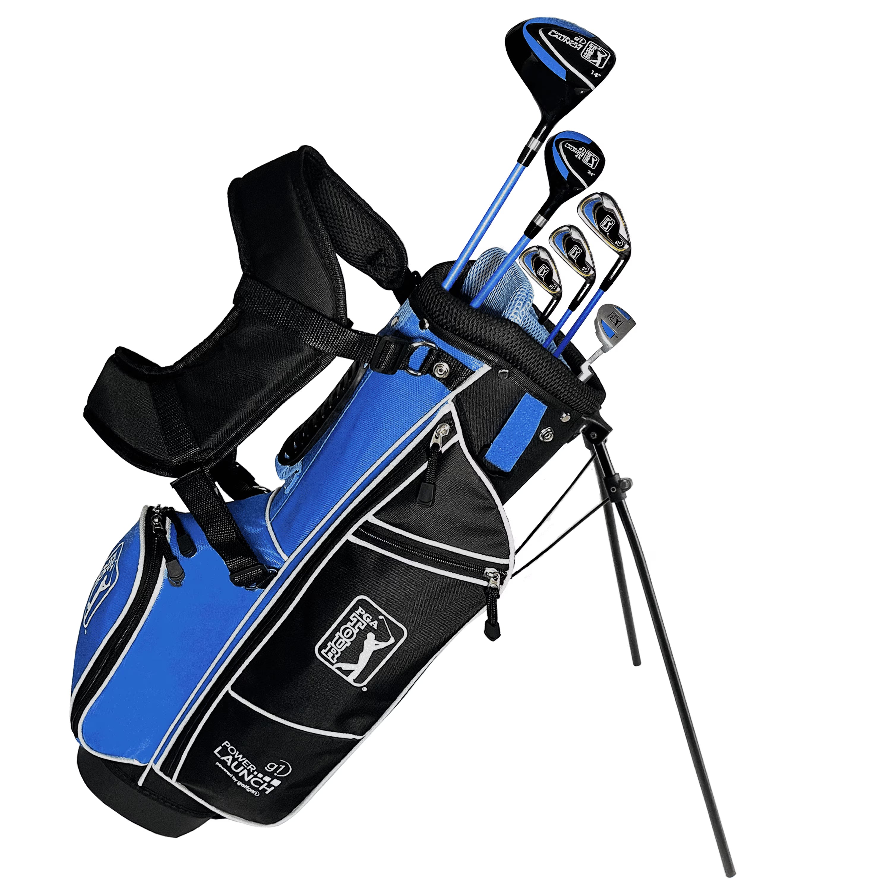 Right-Handed 10 Piece Kids Golf Club Stand Bag Set; Player Height 4'8 - 5'2", Ages 8-12