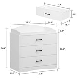 OXYLIFE 45" Baby Nursery Changing Table Dresser with 4 Drawers and Shelf for Nursery Room, White
