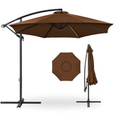 Best Choice Products 10ft Offset Hanging Outdoor Market Patio Umbrella w/ Easy Tilt Adjustment - Tan
