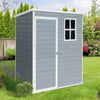 5'3' Outdoor Storage Shed, Resin Storage Cabinet, Garden Tool Shed with Double Lockable Doors, Organizer Cabinet for Patio Yard, Gray