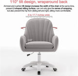 Home Office Chair Computer Chair with Mid-Back Upholstered Modern Tufted Computer Task Chair Swivel Height Adjustable Velvet Accent Chair.��White��