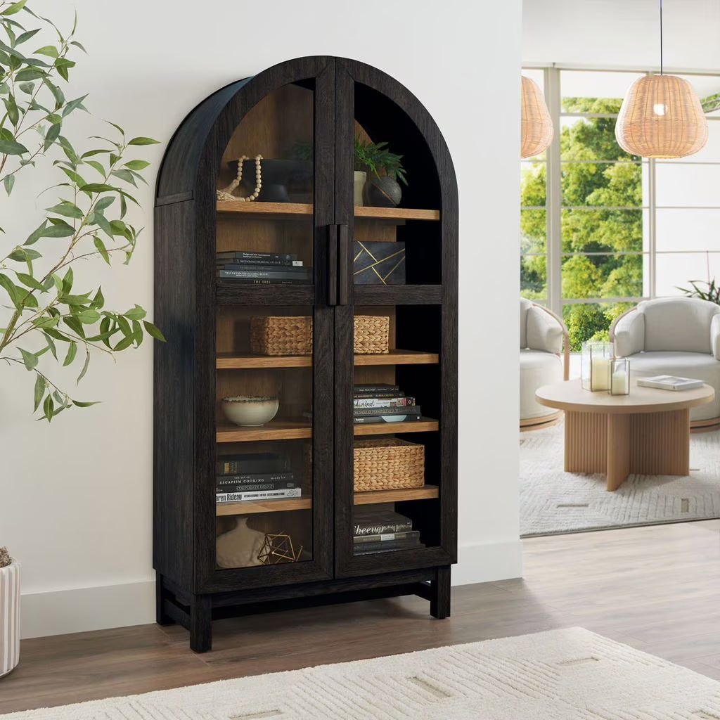 Juliet Arch Accent Cabinet, Black Finish