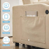 3 in 1 Convertible Sleeper Sofa Bed, Corduroy Futon Couches with Pull-Out Bed, Adjustable Backrest, Charging Port & Side Pockets, Modern Upholstered Sofa for Living Room, Guest Room