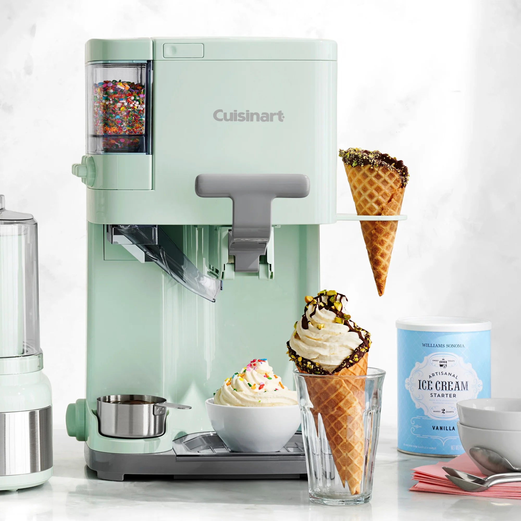 Cuisinart Soft Serve Ice Cream Machine- Mix It In Ice Cream Maker, Mint Green