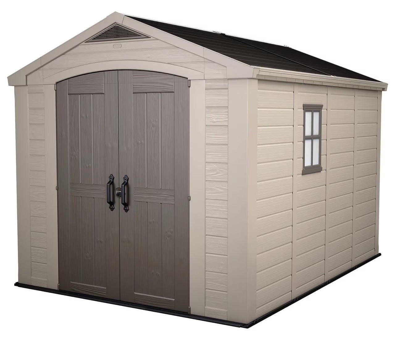 Factor 8 x 11 Foot All Weather Resin Outdoor Storage Shed, Taupe