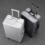 All Aluminum Hardshell Luggage, Airline Approved Zipperless Hardside Carry on Suitcase with Spinner Wheels, Checked Aluminium Luggage Metal Rolling Luggage Case for Travel, Business