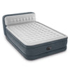Dura-Beam Deluxe: Ultra Plush Headboard Airbed - Queen - Gray, 18" Inflatable Mattress, Built-In Pump, Fiber-Tech, Carry Bag, 600lb Cap 64447ED