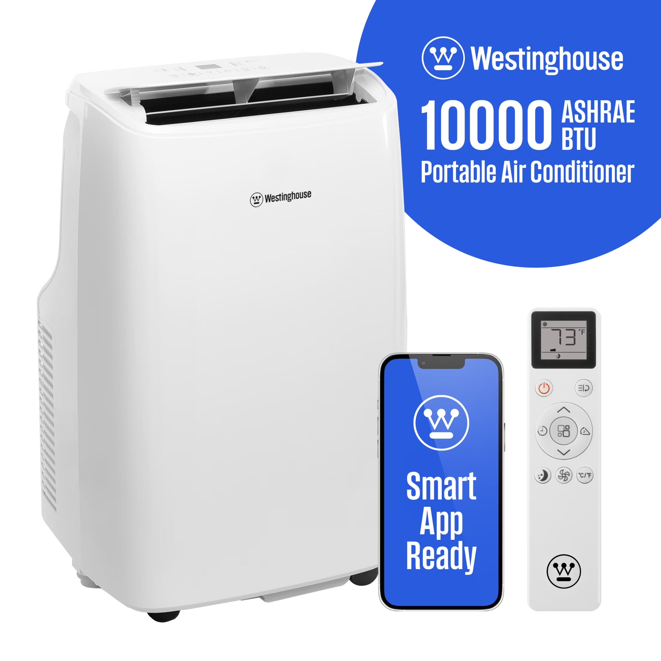 10,000 BTU Portable Air Conditioner & Dehumidifier with Smart App, for Rooms Up to 450 sq ft