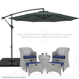 Best Choice Products 10ft Offset Hanging Outdoor Market Patio Umbrella w/ Easy Tilt Adjustment - Tan